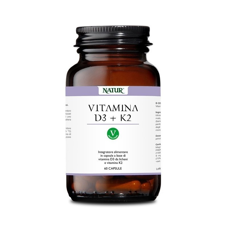 Natur Vitamina D3 + K2 Supporto Ossa E Cuore 60 Capsule - Integratori per articolazioni ed ossa - 980253520 - Natur - € 34,90