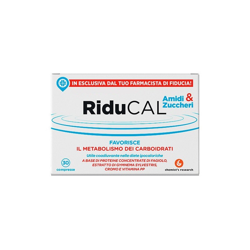 Chemist's Riducal Amidi & Zuccheri Metabolismo dei Carboidrati 30 Compresse - Integratori per dimagrire ed accelerare metabol...