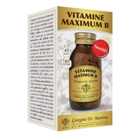 Dr. Giorgini Ser-vis Vitamine Maximum B 180 Pastiglie - Vitamine e sali minerali - 980776936 - Dr. Giorgini - € 20,03