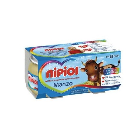 Nipiol Omogeneizzato Manzo 120 G 2 Pezzi - Omogeneizzati e liofilizzati - 910890108 - Nipiol - € 3,51