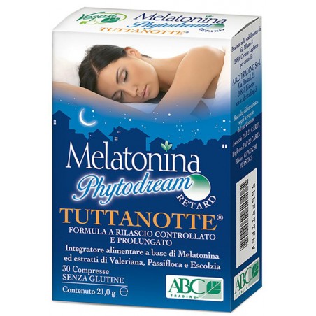 A. B. C. Trading Melatonina Phytodream Tuttanotte Retard 30 Compresse - Integratori per dormire - 931152995 - A. B. C. Tradin...