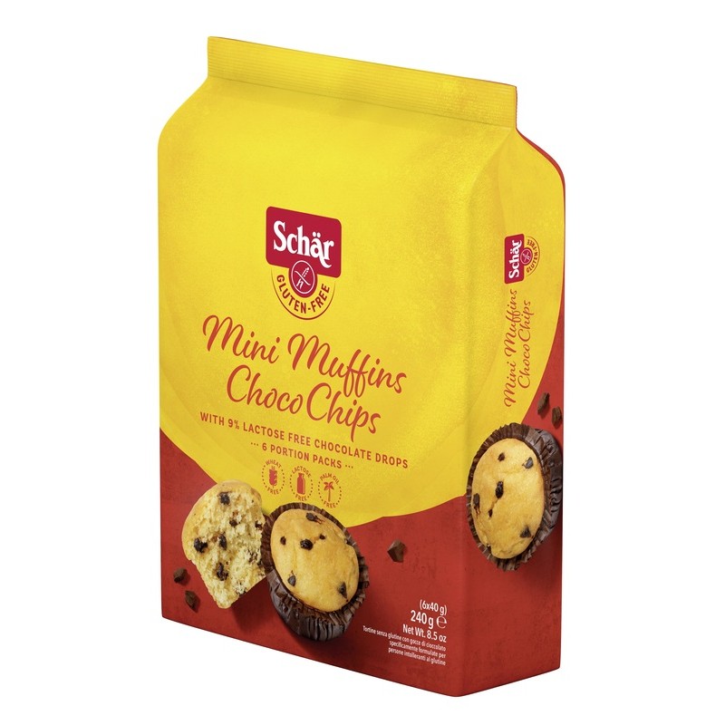 Dr. Schar Schar Mini Muffin Choco Chips Senza Lattosio 6 Monoporzioni Da 40 G - Alimenti senza glutine - 976104455 - Dr. Scha...