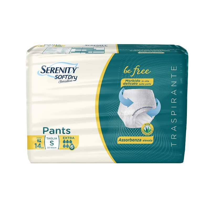 Serenity Pants Sd Sensitive Be Free Extra Taglia S 14 Pezzi - Prodotti per incontinenza - 983173434 - Serenity - € 16,51