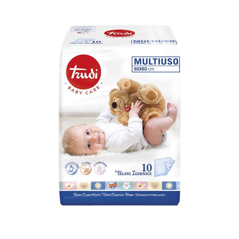 Silc Trudi Baby Care Telini Multiuso 60x60 Cm 10 Pezzi - Pannolini - 982463251 - Silc - € 4,82