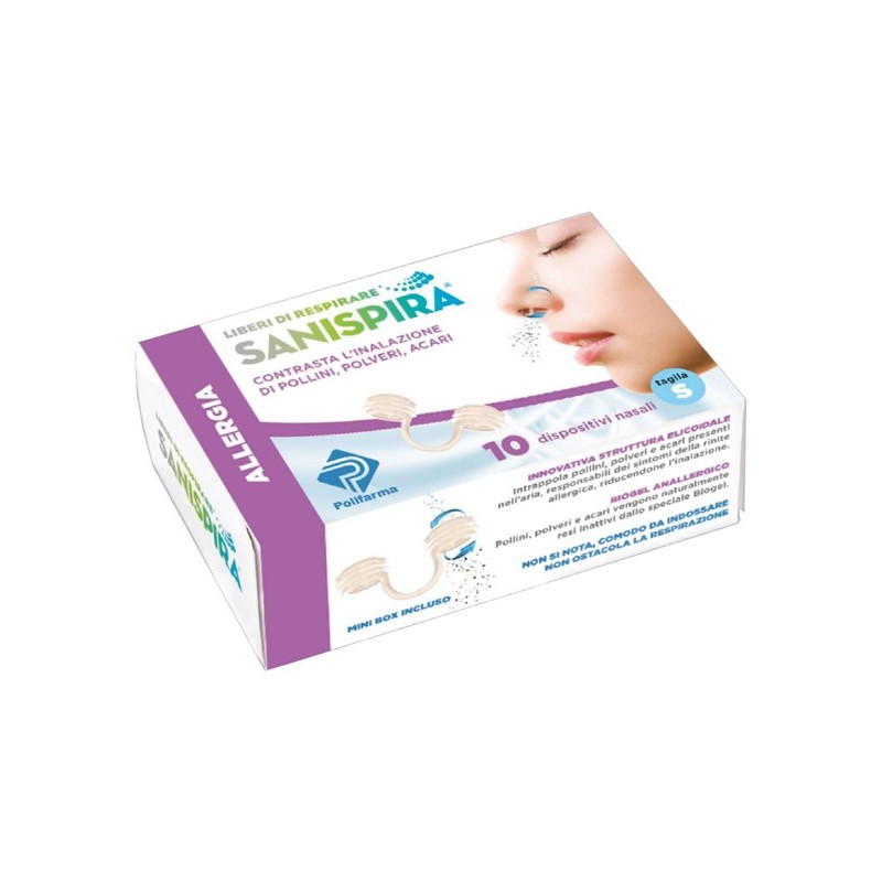 Polifarma Sanispira Allergia Dispositivo Nasale 10 Pezzi Taglia S - Prodotti per la cura e igiene del naso - 970525705 - Poli...