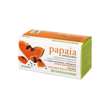 Farmaderbe Papaia Orosorubile 30 Bustine - Integratori per concentrazione e memoria - 905042382 - Farmaderbe - € 19,35