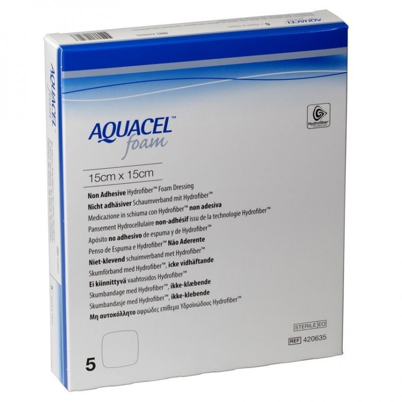 Aquacel Foam Hydrofiber Medicazione Non Adesiva in Schiuma 15x15cm 5 Pezzi - Medicazioni - 922860123 - Aquacel - € 51,74