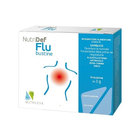 Nutrileya Nutridef Flu 14 Bustine - Integratori per difese immunitarie - 935035701 - Nutrileya - € 11,66