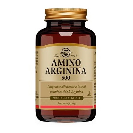 Solgar Amino Arginina 500 Integratore 50 Capsule Vegetali - Integratori a base di proteine e aminoacidi - 943315337 - Solgar ...