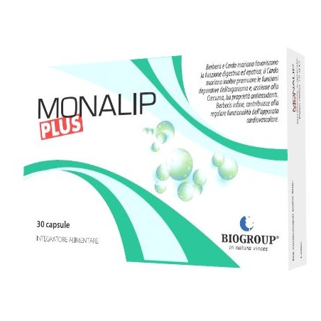 Biogroup Societa' Benefit Monalip Plus 30 Capsule 500 Mg - Integratori per il cuore e colesterolo - 931085878 - Biogroup Soci...