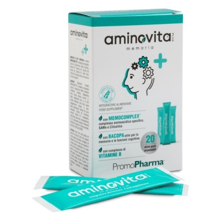 Promopharma Aminovita Plus Memoria 20 Stick Pack X 2 G - Integratori per concentrazione e memoria - 978508392 - Promopharma -...