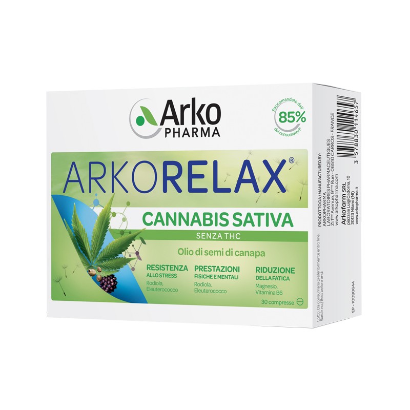 Arkofarm Arkorelax Cannabis Sativa 30 Compresse - Integratori per umore, anti stress e sonno - 982754020 - Arkofarm - € 10,48