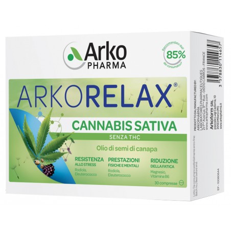 Arkofarm Arkorelax Cannabis Sativa 30 Compresse - Integratori per umore, anti stress e sonno - 982754020 - Arkofarm - € 10,48