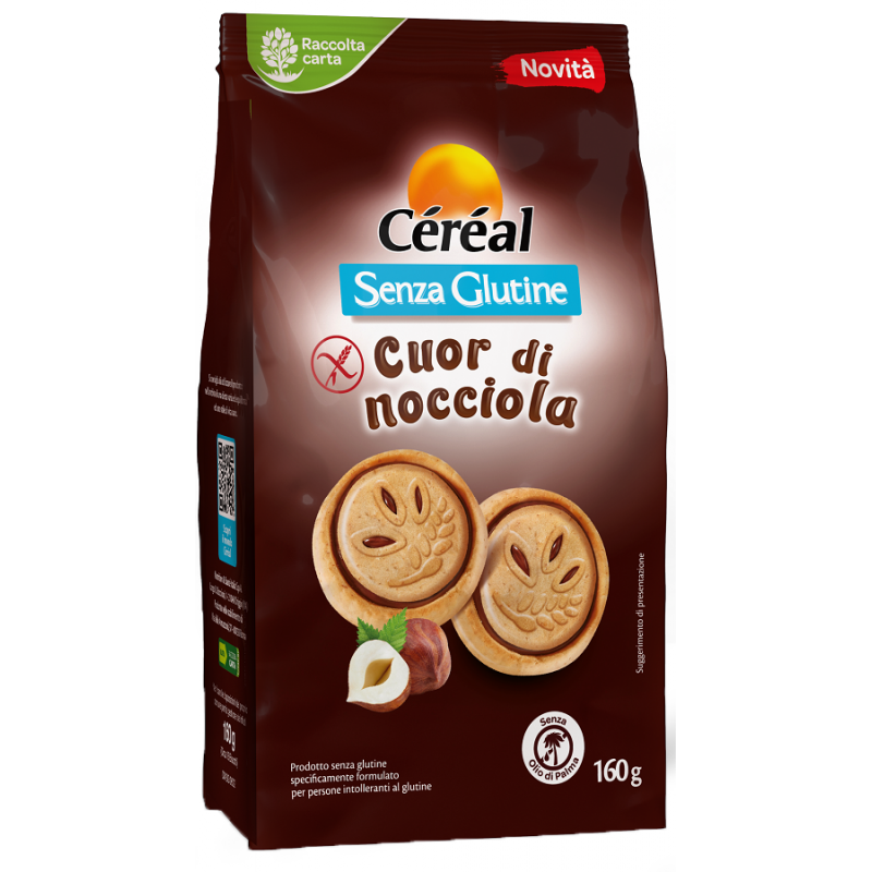 Nutrition & Sante' Italia Cereal Senza Glutine Cuor Di Nocciola 160 G - Biscotti e merende per bambini - 985501802 - Pesoform...