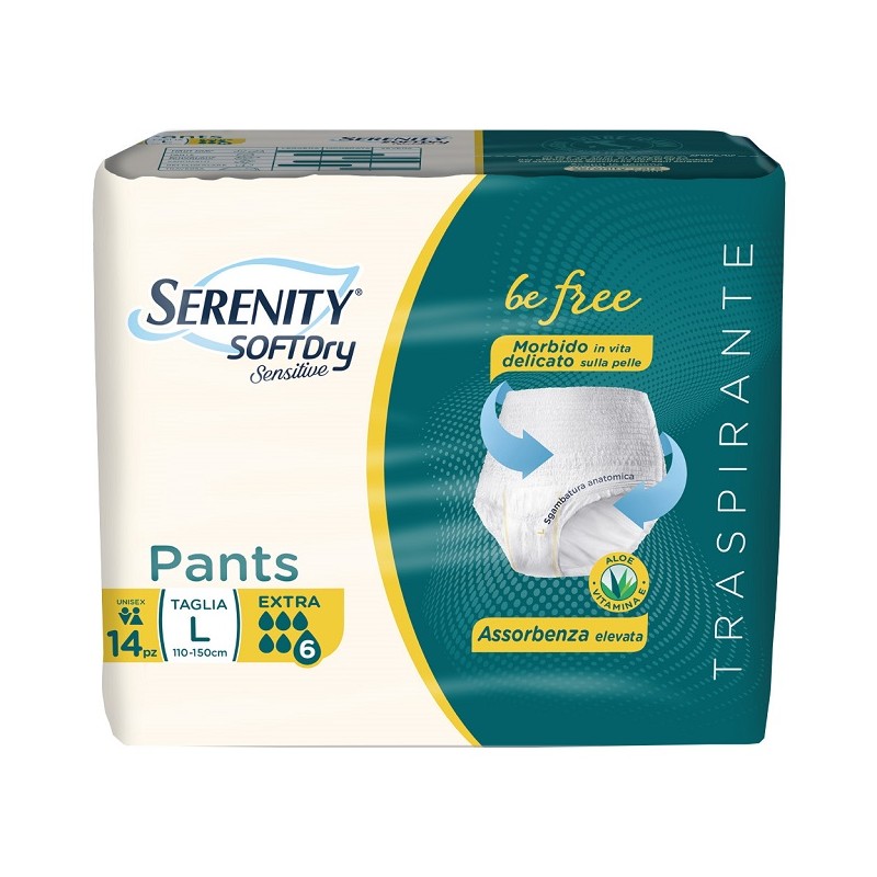 Serenity Pants Sd Sensitive Be Free Extra L 14 Pezzi - Prodotti per incontinenza - 982475307 - Serenity - € 14,73