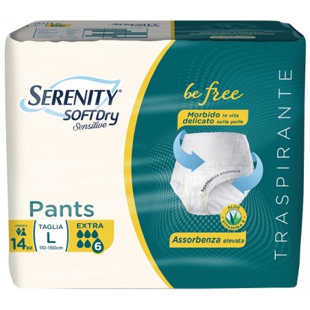 Serenity Pants Sd Sensitive Be Free Extra L 14 Pezzi - Prodotti per incontinenza - 982475307 - Serenity - € 14,36