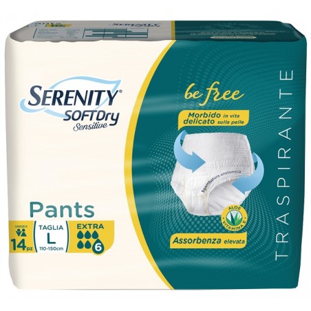 Serenity Pants Sd Sensitive Be Free Extra L 14 Pezzi - Prodotti per incontinenza - 982475307 - Serenity - € 14,73