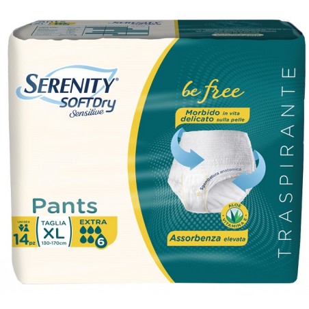 Serenity Pants Sd Sensitive Extra Xl 14 Pezzi - Prodotti per incontinenza - 982475319 - Serenity - € 16,01
