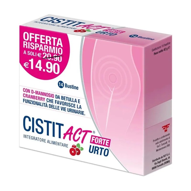 Act Cistit Act Forte Urto Favorisce le Funzionalità Urinarie 14 Bustine - Integratori per cistite - 983355405 - Linea Act - €...