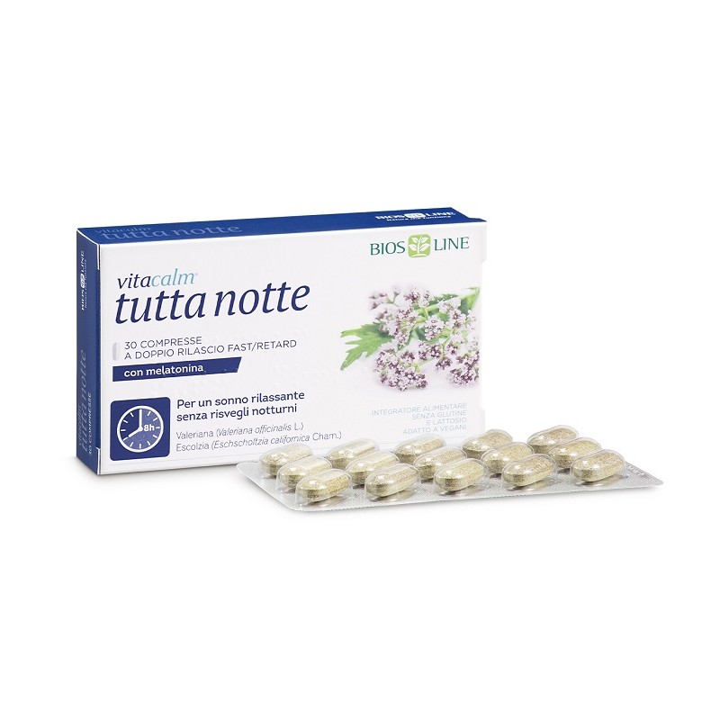 Bios Line Vitacalm Tutta Notte Con Melatonina 60 Compresse - Integratori per dormire - 944769049 - Bios Line - € 21,30