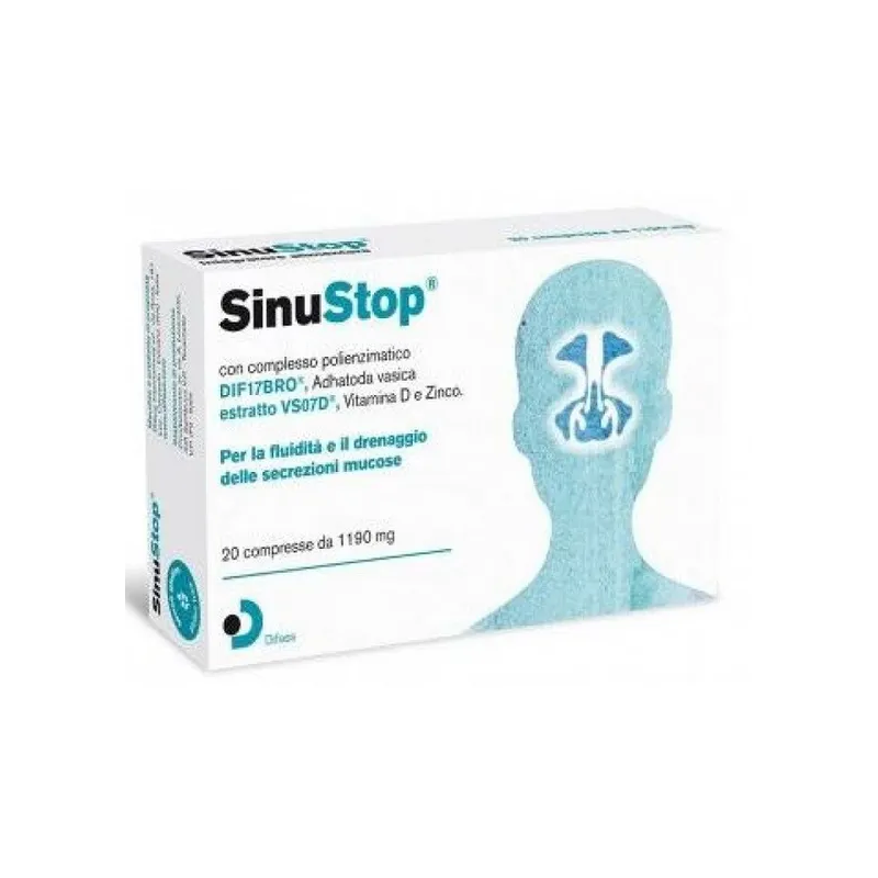 Sinustop Integratore Per Sinusite e Vie Respiratorie 20 Compresse Difass International - 1