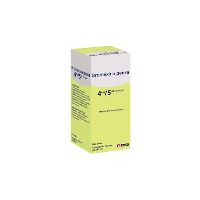 Bromexina Pensa 4 Mg/5 Ml Sciroppo Per Naso Chiuso 250 Ml - Farmaci per tosse secca e grassa - 039997010 - Pensa Pharma - € 3,38