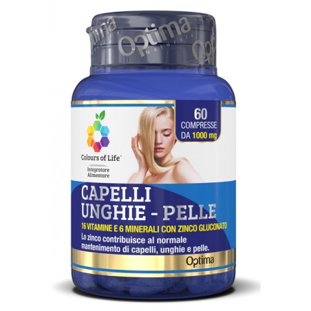 Optima Naturals Colours Of Life Capelli Unghie Pelle 60 Compresse 1000 Mg Optima Naturals - 1 Optima Naturals Colours Of Life Capelli Unghie Pelle 60 Compresse 1000 Mg Optima Naturals - 1