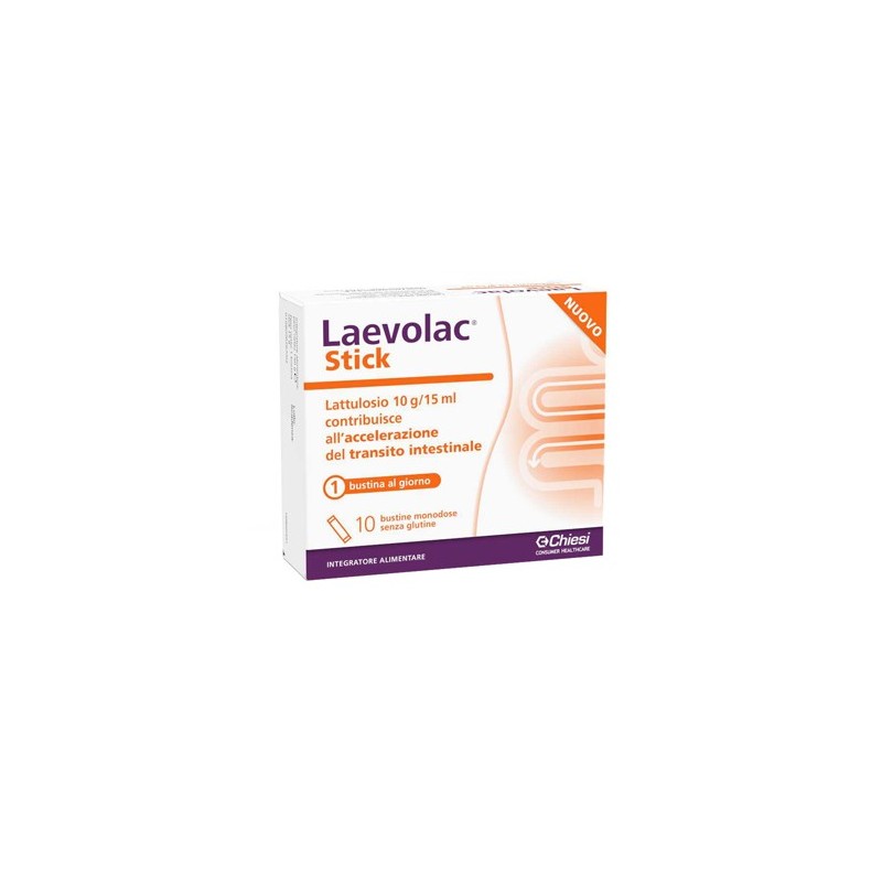 Chiesi Italia Laevolac Stick 10 Bustine - Integratori per regolarità intestinale e stitichezza - 978269532 - Laevolac - € 7,49