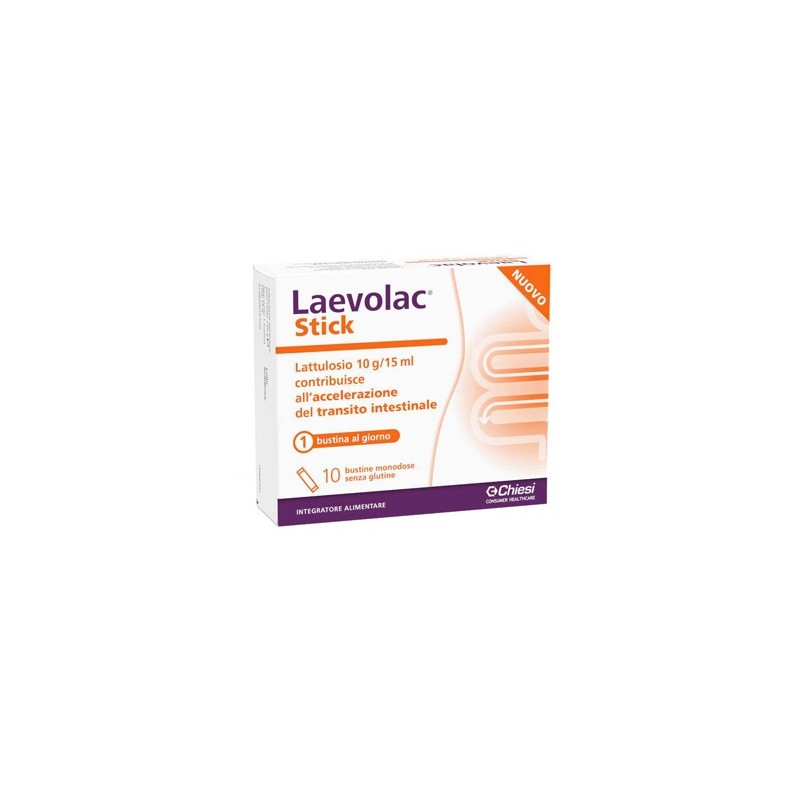 Chiesi Italia Laevolac Stick 10 Bustine - Integratori per regolarità intestinale e stitichezza - 978269532 - Laevolac - € 7,73