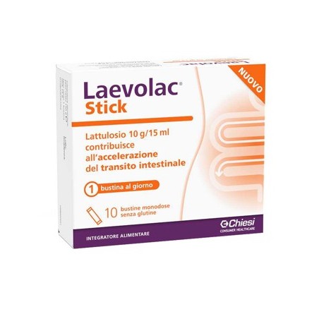 Chiesi Italia Laevolac Stick 10 Bustine - Integratori per regolarità intestinale e stitichezza - 978269532 - Laevolac - € 7,73