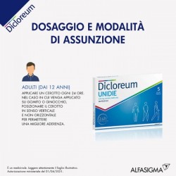 Dicloreum Unidie 136 Mg Diclofenac per Infiammazioni Articolari 5 Cerotti Medicati - Farmaci per dolori muscolari e articolar...
