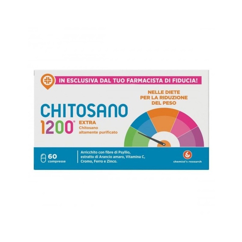 Chemist's Reasearch Chitosano 1200 Extra Integratore Per Dimagrire 60 Compresse - Integratori per dimagrire ed accelerare met...