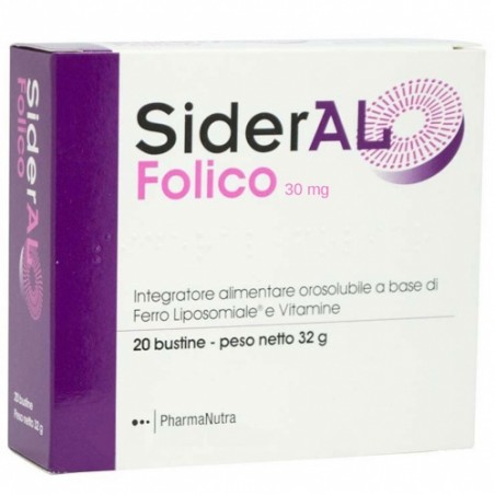 Pharmanutra Sideral Folico Integratore di Ferro Sucrosomiale 20 Bustine Sideral - 1 Pharmanutra Sideral Folico Integratore di Ferro Sucrosomiale 20 Bustine Sideral - 1