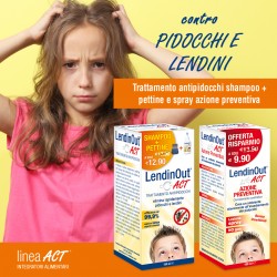 Act Lendinout Shampoo Antipidocchi 150 Ml + Pettine - Trattamenti antiparassitari capelli - 924611039 - Linea Act - € 10,70