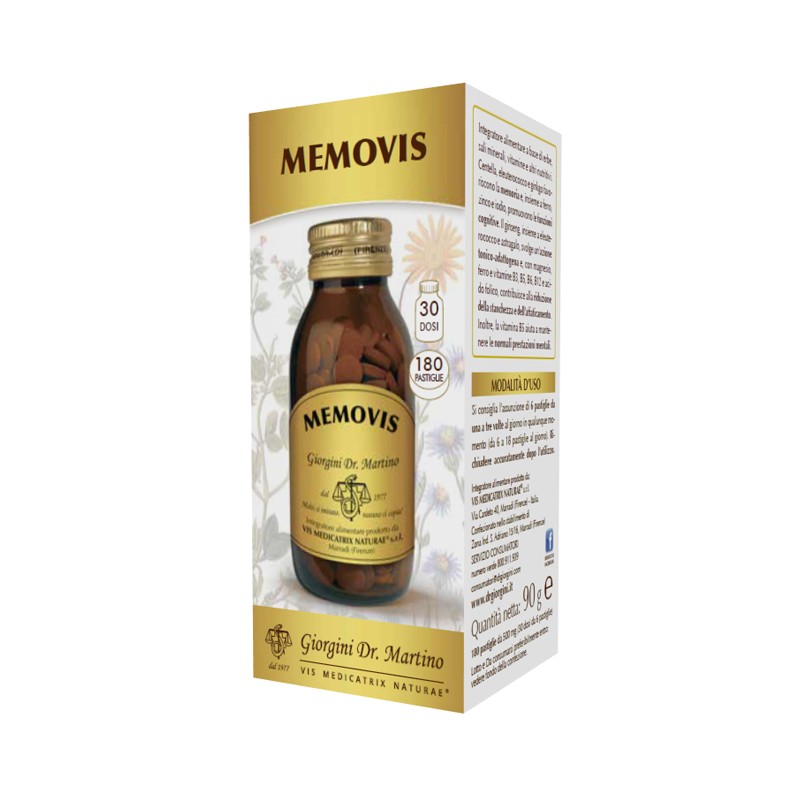 Dr. Giorgini Ser-vis Memovis 180 Pastiglie - Integratori per concentrazione e memoria - 981079229 - Dr. Giorgini - € 21,31