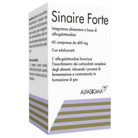 Alfasigma Sinaire Forte Riduzione Gas e Gonfiore 60 Compresse - Integratori per regolarità intestinale e stitichezza - 934417...