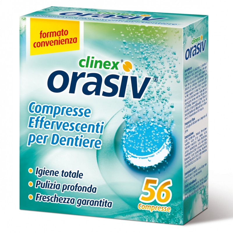 Orasiv Clinex Protesi Dentali Pulizia Profonda E Antibatterica 56 Compresse - Prodotti per dentiere ed apparecchi ortodontici...