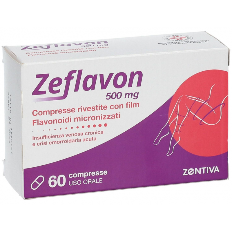 Zentiva Italia Zeflavon 60 Compresse Rivestite 500mg - Farmaci per gambe pesanti e microcircolo - 048922025 - Zentiva Italia ...