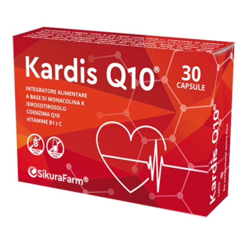 Kardis Q10 Integratore Riso Rosso Coenzima Q10 e Vitamine 30 Capsule  - 1