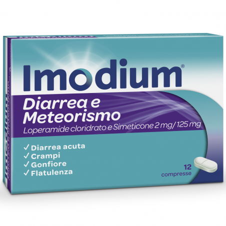 Imodium Diarrea e Meteorismo - Rapido Sollievo 12 Compresse - Farmaci per diarrea - 048426023 - Imodium - € 13,49