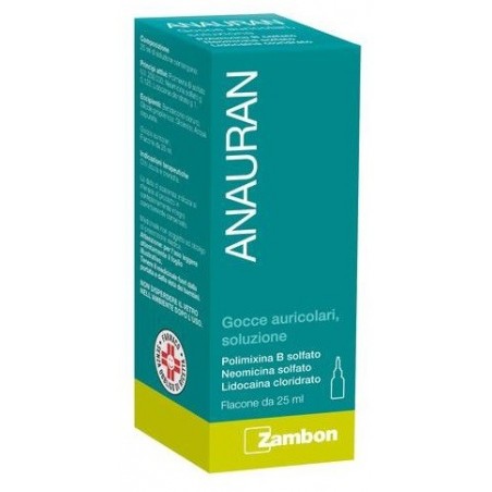 Zambon Anauran Gocce Auricolari Per Otite 25 Ml - Farmaci per otite e mal d'orecchio - 014302032 - Zambon Italia - € 9,41