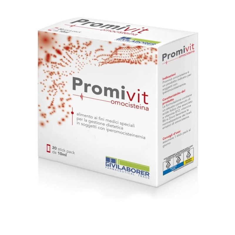 Promivit Omocisteina Integratore Omocisteina Zinco Vitamine 20 stick pack Pharmintek - 1