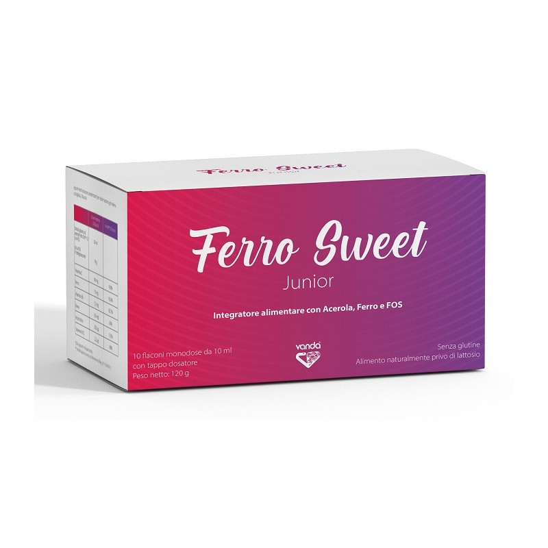 Vanda Omeopatici Ferro Sweet Junior 10 Flaconcini Monodose - Vitamine e sali minerali - 980423584 - Vanda Omeopatici - € 22,38