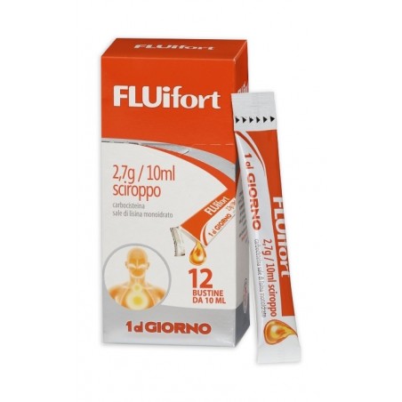 Fluifort 2,7 G/10 Ml Sciroppo 12 Bustine - Farmaci per tosse secca e grassa - 023834144 - Fluifort - € 10,31