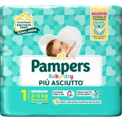 Fater Pampers Baby Dry Pannolino Newborn 24 Pezzi - Pannolini - 985995657 - Fater - € 6,26