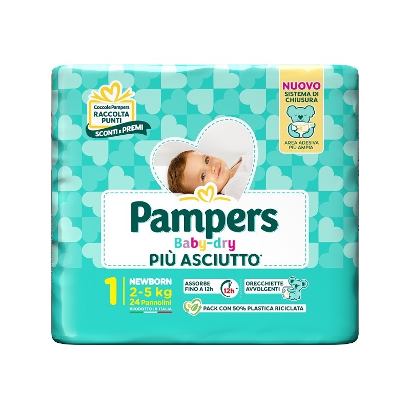Fater Pampers Baby Dry Pannolino Newborn 24 Pezzi - Pannolini - 985995657 - Fater - € 6,21