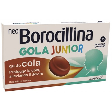 Alfasigma Neoborocillina Gola Junior 15 Pastiglie Gusto Cola - Integratori per mal di gola - 941986996 - Neoborocillina - € 6,25