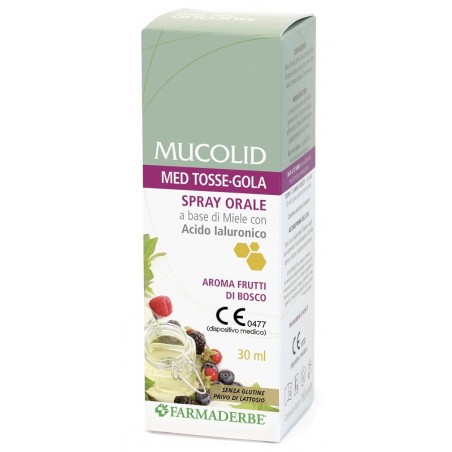 Farmaderbe Mucolid Med Tosse Gola Spray Orale 30 Ml Aroma Frutti Di Bosco - Prodotti fitoterapici per raffreddore, tosse e ma...