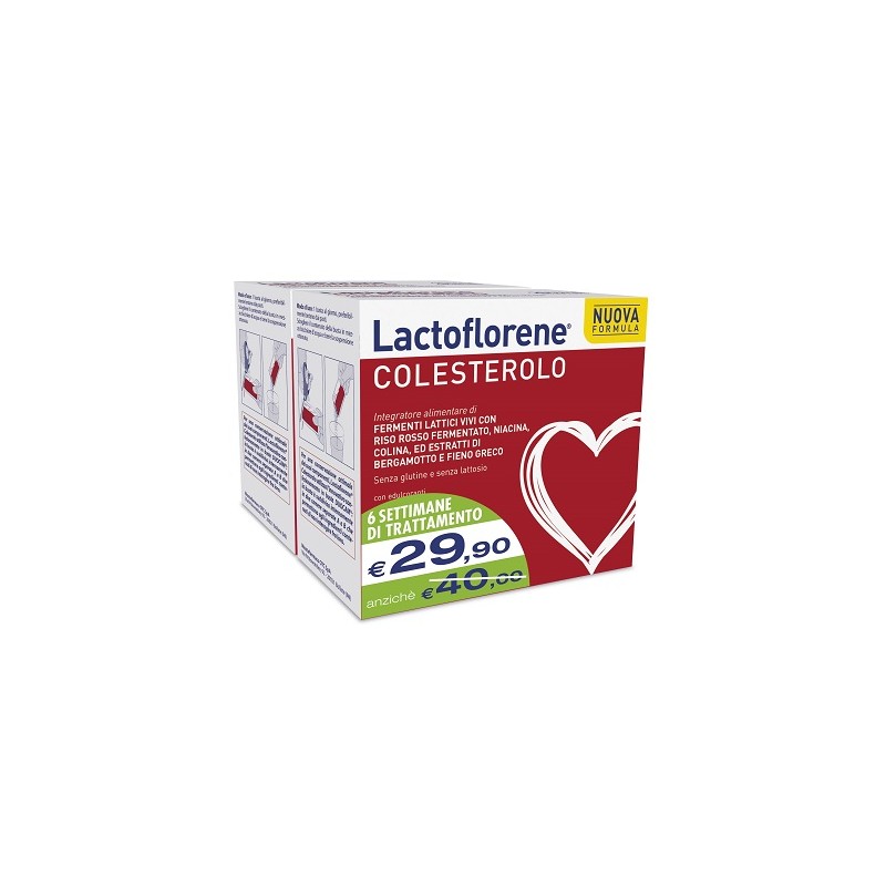 Montefarmaco Otc Lactoflorene Colesterolo Bipack 20 + 20 Bustine - Integratori per il cuore e colesterolo - 984634915 - Lacto...