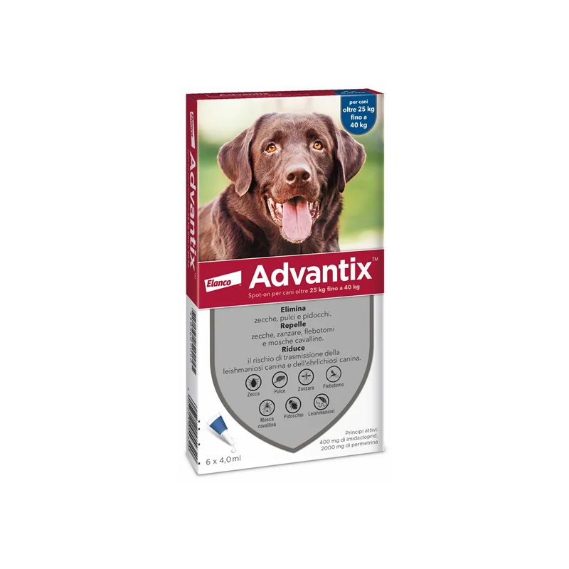 Advantix Antiparassitario Spot-On Cani da 25-40 Kg 6 pipette - Prodotti per cani - 103627042 - Advantix - € 41,15